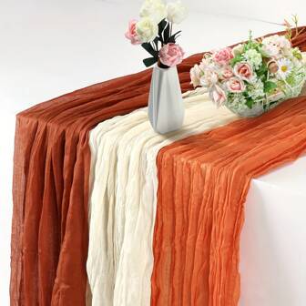 Runner da tavolo in juta, tovaglia in mussola stile bohémien vintage per matrimoni, addii al nubilato e decorazioni per feste