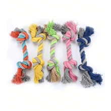 1pc Pet Dog Toy Teething Braided Rope Multi-Color Braided Double-Head Rope Chew Toy, And The Dog Interactive Tug-Of-War Boredom - Multicolor - View 1