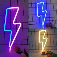 1 件霓虹灯，LED 霓虹灯照明墙饰 - 电池和 USB 供电照明墙饰，适用于游戏室、卧室、派对、婚礼、女孩、男孩房间、生日礼物（不含电池） - 彩色 - 查看 2
