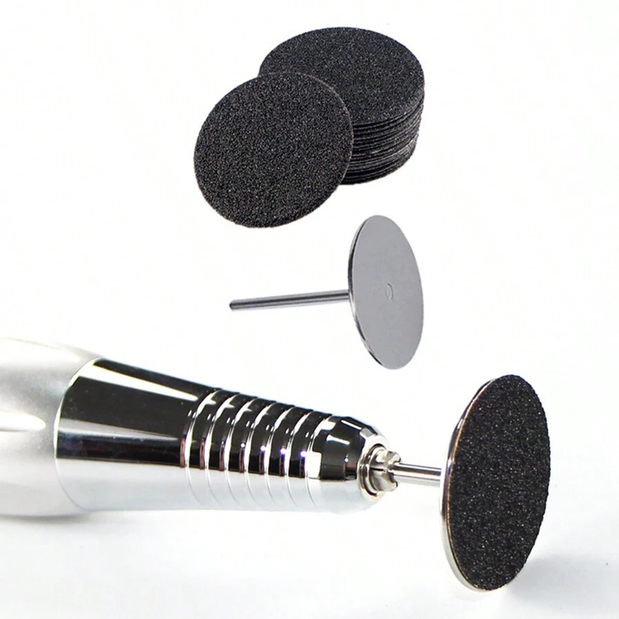 50Pcs With 120 Mesh Shaft 25Mm Electric Foot File Sandpaper Pedicure Disc For Dead Skin Remove Tools Set Replaceable Files Callus Feet Polisher Pedicure Manicure Tool Set - Black - View 1