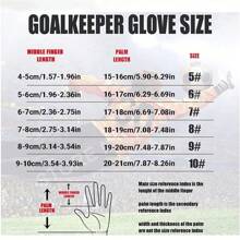 ATLANDER 1 Pair Latex Football Goalkeeper Gloves Fingersave Adults Youth Thickened Football Comfortable Breathable Durable Anti-Slip Professional Finger Protection Save Guard Match Training Wrist Strap Goalkeeper Soccer Outdoor Sports Men Women Goalkeeper Goalie Gloves Black