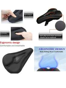 1pc Summer Breathable Thickened Bicycle Seat Saddle Seat Soft Outdoor Mountain Bike Bicycle Seat Cushion Cycling Cushion Cover Bike Accessories