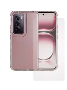 Funda 360 3 En 1 Uso Rudo Color Metal Para Oppo Reno 12 5g Rainbow + Mica Hidrogel - Rosa - Ver 1