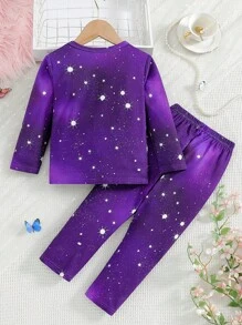 Áo chui đầu in hình bướm phát sáng trong bóng tối cho bé gái mặc ở nhà thường ngày (Phát sáng dưới đèn UV) - Màu tím - Xem 4