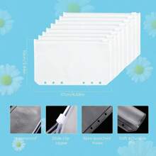 1 pieza A6 tamaño Carpeta con bolsillo con Bote para lápices , con patrón de margarita Funda PVC presupuesto Cuaderno de plan Cuaderno