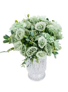 Ramo de rosas artificiales de 1/3 piezas para decoración del hogar, photocall de boda, ramo nupcial, decoración floral falsa para San Valentín, material para coronas DIY, decoración de muñeca, decoración de coche de boda, decoración de arco, decoración del hogar, comedor, dormitorio, jarrones, materiales de decoración de fiesta de cumpleaños, regalo de Año Nuevo