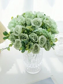 Ramo de rosas artificiales de 1/3 piezas para decoración del hogar, photocall de boda, ramo nupcial, decoración floral falsa para San Valentín, material para coronas DIY, decoración de muñeca, decoración de coche de boda, decoración de arco, decoración del hogar, comedor, dormitorio, jarrones, materiales de decoración de fiesta de cumpleaños, regalo de Año Nuevo