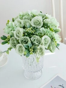 Ramo de rosas artificiales de 1/3 piezas para decoración del hogar, photocall de boda, ramo nupcial, decoración floral falsa para San Valentín, material para coronas DIY, decoración de muñeca, decoración de coche de boda, decoración de arco, decoración del hogar, comedor, dormitorio, jarrones, materiales de decoración de fiesta de cumpleaños, regalo de Año Nuevo