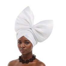 Afrikaanse hoofddoek, grote strikontwerp hoofddoek hoed, glanzende zijden gelaagde band, Nigeriaanse hoofddeksels, autogel hoofddoek hoed is speciaal voorbereid voor bruiloften, feesten en speciale gelegenheden