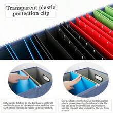 File Organizer Box,Filing Box With Lid,File Box For Letter/Legal File Folder Storage, Portable Hanging File Box For Office/Decor/Home,1 Pack,Black-Box Only - Blue - View 2