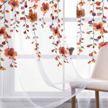 1 tấm rèm voan in họa tiết lá và hoa tự nhiên - Nhẹ, thoáng khí, làm dịu ánh sáng để trang trí nhà ở yên bình trong nhà ở, khách sạn, căn hộ - Nhiều màu 3 - Xem 3