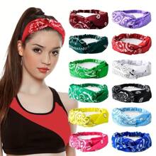 12pcs Stylish Headband, Bohemian Elastic Headband, Polyester Bandana Hip-Hop Headband, Hip-Hop Hip-Hop Hip-Hop Hip-Hop Headband - 12pcs - View 1