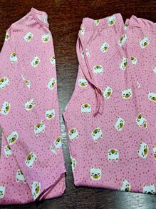 Pijama de frio Infantil Menina Inverno Manga Longa Suede Estampado