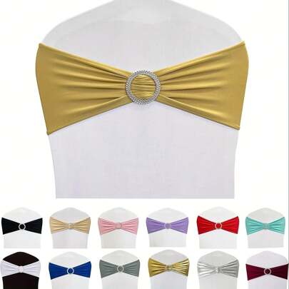 10 Pieces, Elastic Chair With Bow Wedding Reception - Universal Elastic Chair Cover With Buckle Slider For Banquets, Parties, Hotel Event Decorative Belts, Perfect For Wedding Parties, Bridal And Baby Showers, Birthday Parties, Halloween/Thanksgiving/Christmas Parties, Graduation Parties, Romantic Candlelight Dinners, Festivals, Valentine's Day, Banquets.