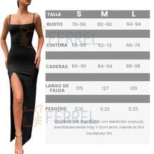 High Quality Slim Backless Black Party Dress Features: This Women's Sexy Spaghetti Strapless Party Dress Is A Summer Fashion Item, The High Slit Makes The Dress Very Designer, And This Plus Size Long Dress Is Available In A Variety Of Sizes, Suitable For Everyone. This Is A Great Way To Show Off Your Figure.  Soft, Lightweight And Breathable Fabric Makes The Dress Comfortable And Feminine To Breathe Freely. - 黑色 - 查看 3