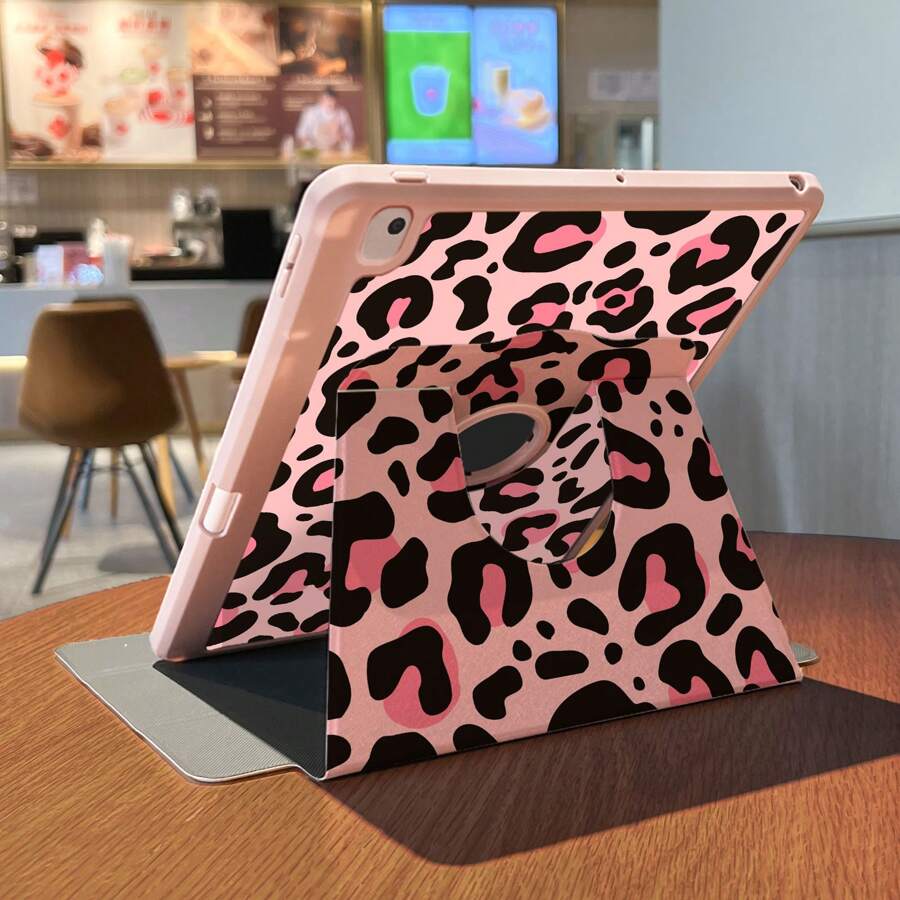 1 Chiếc, Khe Cắm Bút + Bao Da Máy Tính Bảng IPad Xoay 720° Pro 2024 13 Inch/5/6/7/Air6 2024 Bao Da 4/5/8/9/10, Lỗ LOGO Rỗng, Da PU Chống Rơi Và Chống Sốc, Tự Động Đánh Thức/Ngủ, Họa Tiết Da Báo Hồng Và Nâu, Thiết Kế Mặt Sau Cứng Và Cạnh Mềm, Có Khe Đỡ. Chất Liệu: Tấm Acrylic Dày Khoảng 1.5MM, Mua Theo Nhu Cầu (Vui Lòng Đọc Hướng Dẫn Trước Khi Đặt Hàng!)