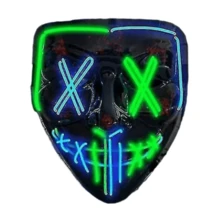 Mascara Halloween Led Mascaras De Purga Disfraz - Verde - Ver 4