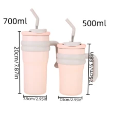 1 件双层超大迷你汽车杯高档吸管杯 316 不锈钢便携式带手柄、冷却和保温 - 情人节、妻子、妈妈、女儿、姐妹、奶奶的完美礼物 - 适合户外露营、仅手洗、不含 PVC、非常适合跑步和圣诞节、母亲节、毕业典礼、祖父母节等节日 - 厨房和餐厅使用 - 巨大迷你吸管杯 - 查看 7