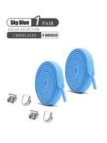 1pair Elastic No-Tie Shoelaces, Multiple Colors Available For Sneakers, Sports Shoes (Note: Actual Colors May Vary Slightly Due To Different Monitor Settings)
