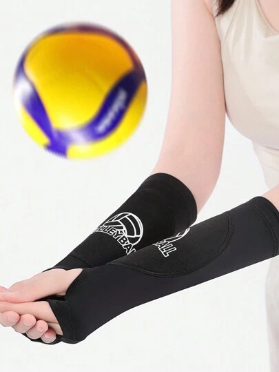 1pair Unisex Basketball Volleyball Breathable Compression Arm Sleeve Elbow Pad Protector For Sports Training, Multi-Colors