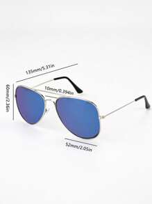 1 Piece Men's Fashion Pilot Black Sunglasses, Suitable For Driving And Daily Use, Lightweight And Fashionable - Xanh đậm - Xem 5