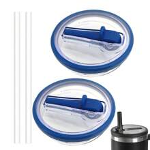 40 盎司玻璃杯翻盖吸管替换盖，2 包翻盖吸管替换盖，防溢防溅玻璃杯盖