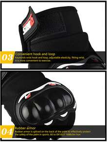 1pair Breathable Anti-Slip Touchscreen Protective Gloves For Cycling, Motorcycle, Outdoor Sports - Fingerless Sports Gloves - View 8