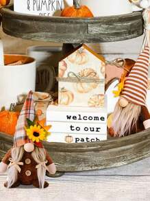 2款秋季小矮人家居装饰，感恩节小矮人，斯堪的纳维亚农舍风格手工毛绒摆件，秋季多层托盘装饰，小矮人节，家居装饰，餐桌装饰，感恩节，万圣节，圣诞节装饰品，秋季装饰，圣诞节装饰，家居圣诞礼物，圣诞装饰