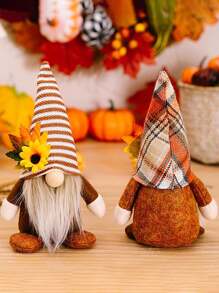 2款秋季小矮人家居装饰，感恩节小矮人，斯堪的纳维亚农舍风格手工毛绒摆件，秋季多层托盘装饰，小矮人节，家居装饰，餐桌装饰，感恩节，万圣节，圣诞节装饰品，秋季装饰，圣诞节装饰，家居圣诞礼物，圣诞装饰