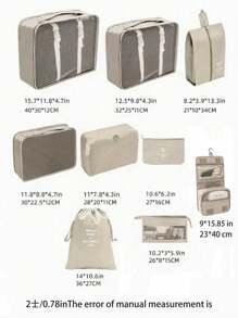 9 件/套带挂钩的悬挂式盥洗包套装,包括盥洗包、储物袋、收纳袋、化妆包、大容量包、内衣包、鞋袋、服装袋、行李袋、旅行包、便携包、大容量化妆品收纳化妆盒,适用于口红、刷子、护肤品、手机、硬币、小物品,适用于家庭、礼物、度假和节日万圣节圣诞节多功能用途,波西米亚风 - 彩色 - 查看 6