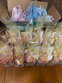 40 pièces Sac d'emballage de biscuits de cuisine à imprimé étoile, sac de friandises, bon pour boulangerie, biscuits, bonbons, desserts, avec attache métallique torsadée, fournitures scolaires, sac alimentaire, boîte alimentaire convenant pour bonbons, chocolat, biscuits etc.