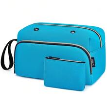 IBFUN Crochet Yarn Bag Knitting Bag 2Pcs Yarn Storage Organizer Crocheting Bag For Beginners With Hand Wrist For Crochet Accessories Knitting Needles Crochet Hooks Knitting Tool Bag Tools - Blue - View 2