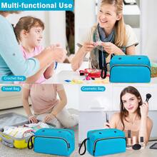 IBFUN Crochet Yarn Bag Knitting Bag 2Pcs Yarn Storage Organizer Crocheting Bag For Beginners With Hand Wrist For Crochet Accessories Knitting Needles Crochet Hooks Knitting Tool Bag Tools - Blue - View 8