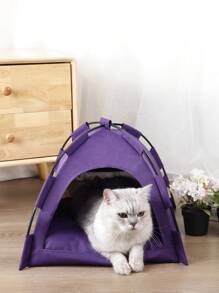1pc Solid Color Breathable & Washable Lightweight Pet Tent For Small Dogs & Cats, Suitable For All Seasons
