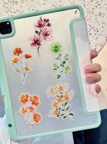 50pcs Ink Flower Cartoon Exquisite PET Stickers DIY Decorative Phone Cases Guitar Notebook Laptop Water Cup Waterproof Stickers,Daisy Stickers,Stickers For Girls,Dried Flower Stickers - Multicolor - View 9
