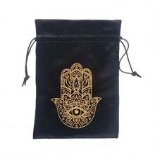 1pc Thick Velvet Tarot Oracle Card Pouch Drawstring Storage Bag Handbag Divination Game Energy Stone Small Items Storage Bag Easter Christmas Halloween Gift Bag Back To School