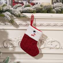 带首字母的圣诞袜，个性化刺绣字母针织圣诞袜壁炉圣诞袜，家庭节日派对装饰红白字母 - 針織聖誕襪(全新) - 查看 19