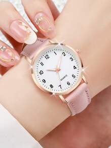 3pcs/Set Women's Fashion Casual Quartz Wrist Watch With Leather Band, Elegant Dial Design (Watch Not Included) - Multicolor - View 4