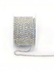 10Yards/Roll SS6-SS16 Crystal Rhinestones Chain Sliver Base Sew-On Glue-On For Clothes DIY Garment Accessories Trim Chain