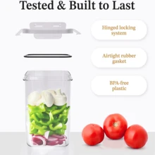 9/18/24pcs Airtight Food Storage Container With Lid, Sealed Capacity For Flour, Sugar, Baking Supplies, And Dry Goods With Labels And Tags, Dishwasher Safe, Plastic Food Jar For Kitchen Pantry Organization, Kitchenware. - trắng - Xem 5