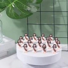 24 件迷你耶稣雕像，圣诞节、复活节、万圣节、感恩节和装饰的多功能基督教装饰品，PVC 桌面雕像，适合节日庆祝 - 彩色 - 查看 3