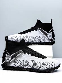 男士新款无缝足球鞋，外观和耐用性均有所提升，女士室内人造草皮训练防滑运动鞋 - 白色 - 查看 1