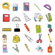 50 miếng/bộ nhãn dán văn phòng phẩm hoạt hình phong cách INS, nhãn dán thủ công DIY cho hành lý, ván trượt, tủ lạnh, điện thoại - 50 văn phòng phẩm-309 - Xem 5