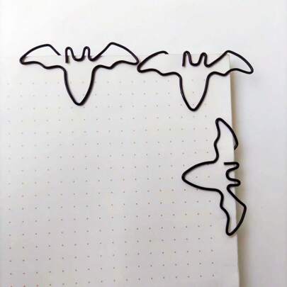 15/25pcs Bat Paper Clip,Paper Clips For Paperwork Office School And Personal Use,Halloween And Festival Decoration Back To School,Back To School,School Supplies