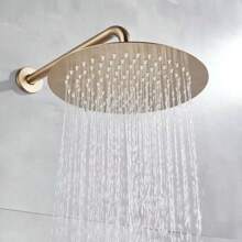 Brushed Gold 8" Round Deluxe Concealed Bathroom Faucet Shower Set 2 Way Rain Shower - brushed gold - View 4