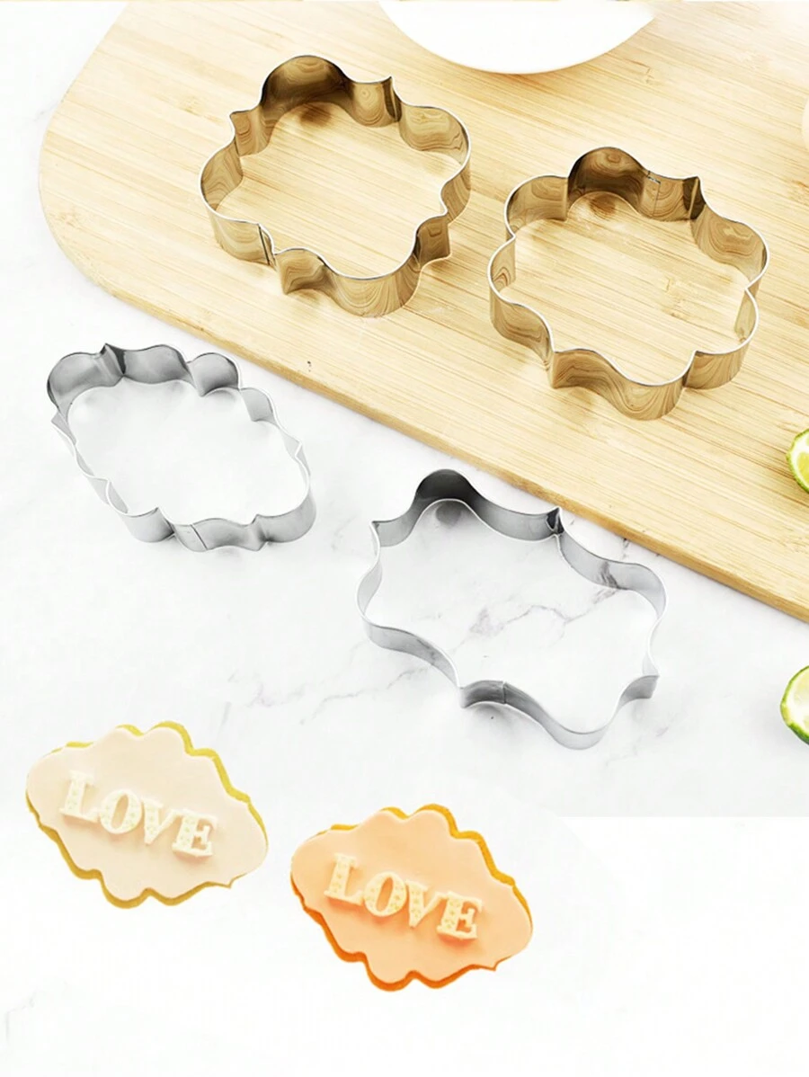 4pcs/Set Blessing Frame Cookie Cutter Molds, DIY Baking Shaper - Cookie Cutters - View 1