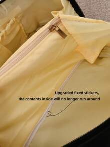 Portable Makeup Brush Bag Handheld Cosmetic Case Travel Toiletry Organizer - Beige - View 5