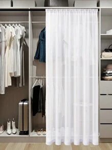 1pc Solid Color Door Curtain Perfect Family Decoration Poyester Material Easy To Clean Dust-Proof And Quick Drying Suitable For Living Room Bedroom Door And Cabinet Decoration - White - View 2