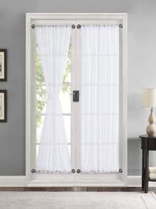 1pc Solid Color Door Curtain Perfect Family Decoration Poyester Material Easy To Clean Dust-Proof And Quick Drying Suitable For Living Room Bedroom Door And Cabinet Decoration - White - View 8