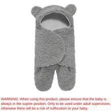 1 件 0-3 个月婴儿睡袋，婴儿防踢腿开口睡袋，婴儿推车羊毛保暖襁褓毯，适合秋冬季 - 彩色 - 查看 13